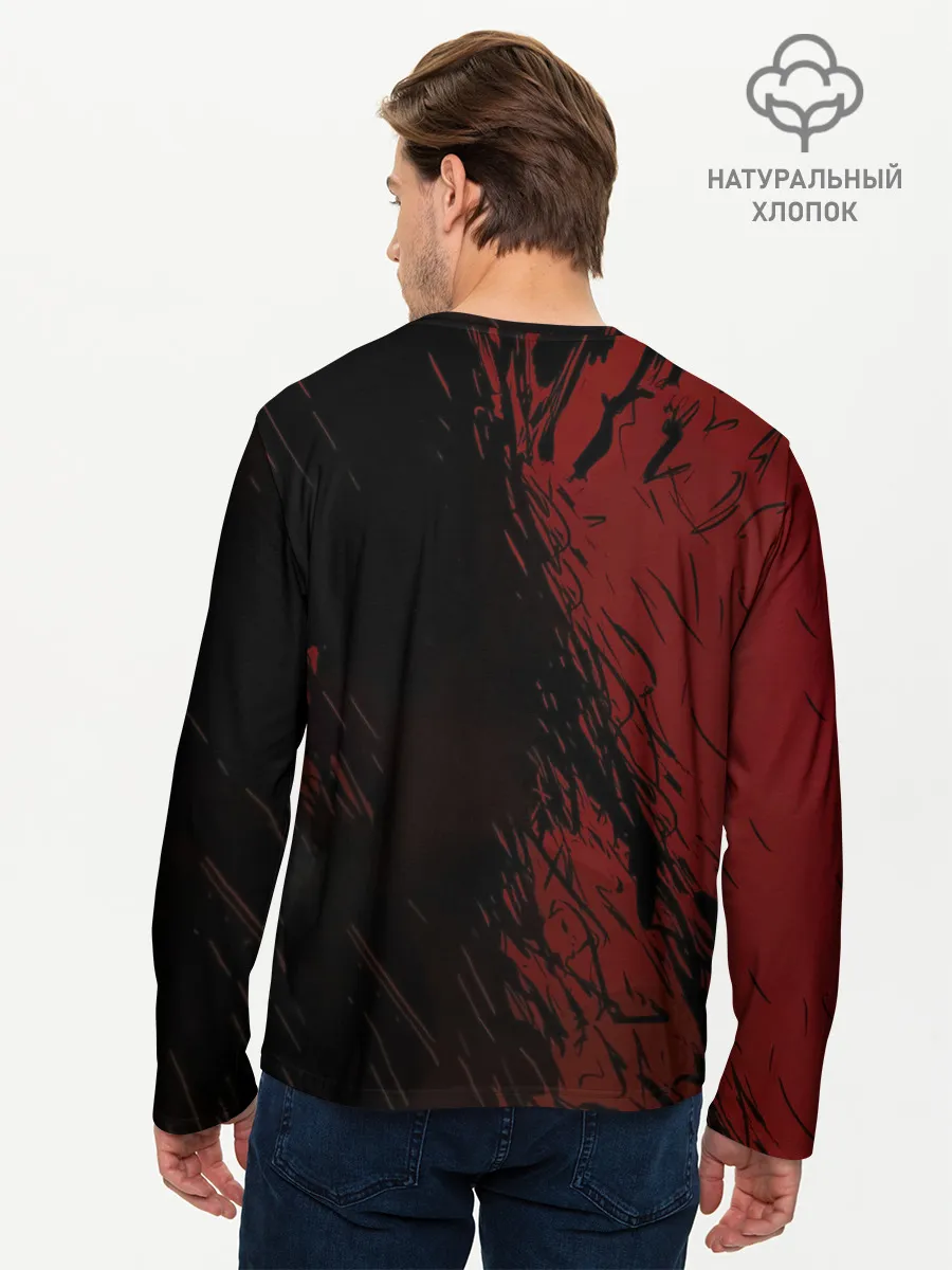 Мужской лонгслив базовый / Мощный торс Аста Чёрный клевер