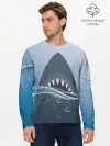 Мужской лонгслив базовый / Акула под водой