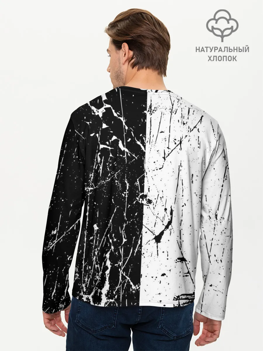 Мужской лонгслив базовый / ЧБ ГРАНЖ | RED BUTTERFLY