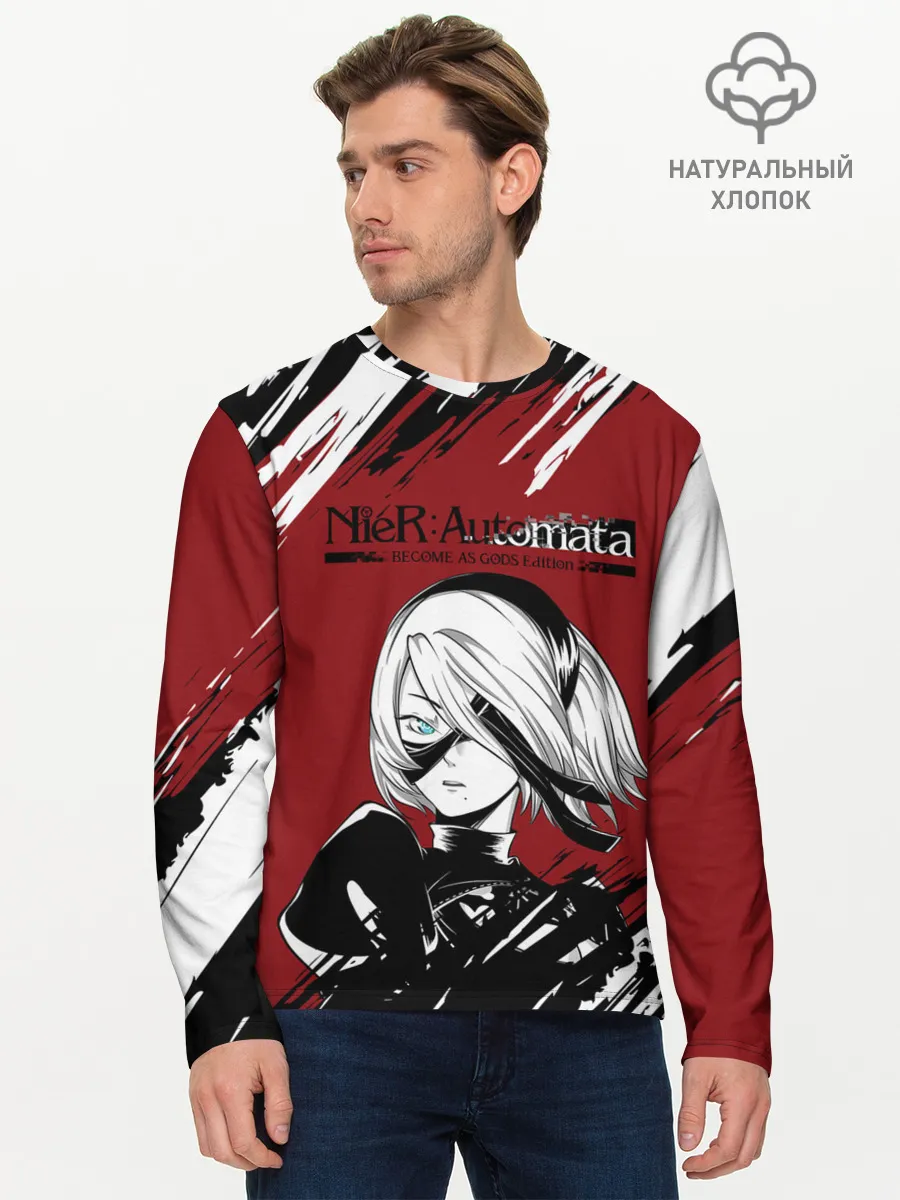 Мужской лонгслив базовый / ЙоРХа | Nier Automata