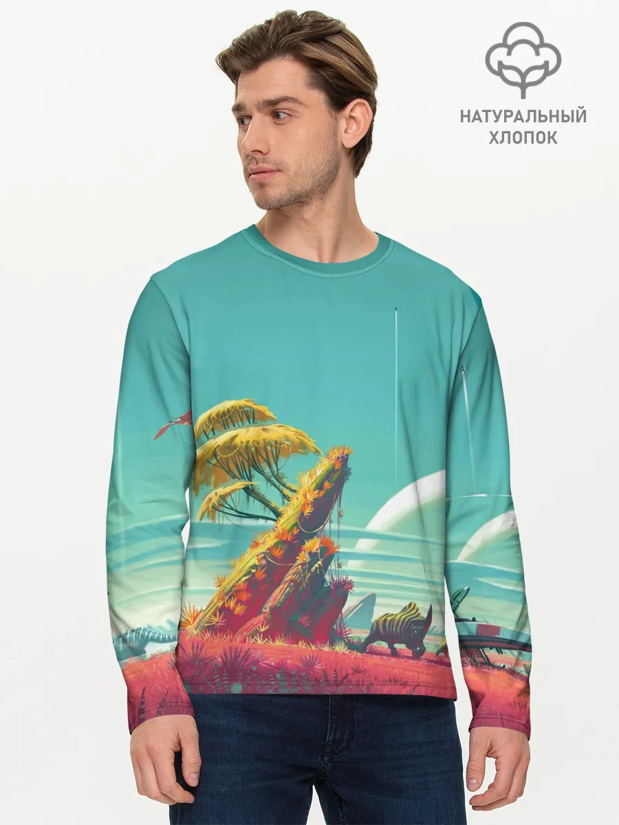 Мужской лонгслив базовый / No Man Sky