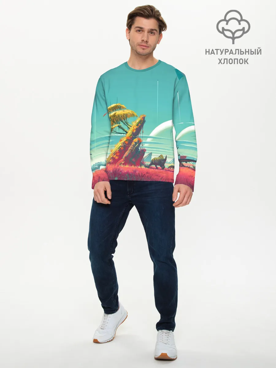 Мужской лонгслив базовый / No Man Sky