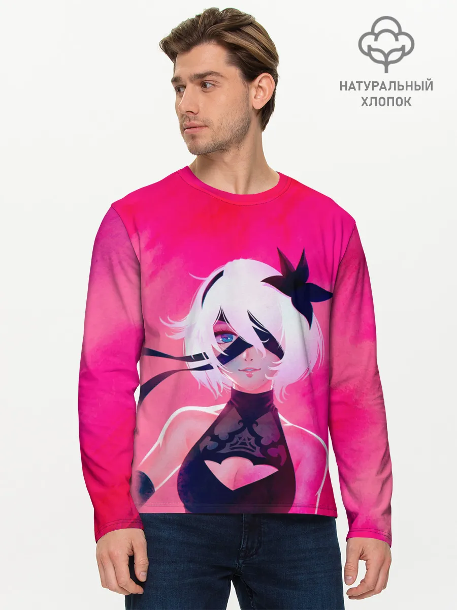 Мужской лонгслив базовый / Nier Automata | 2B