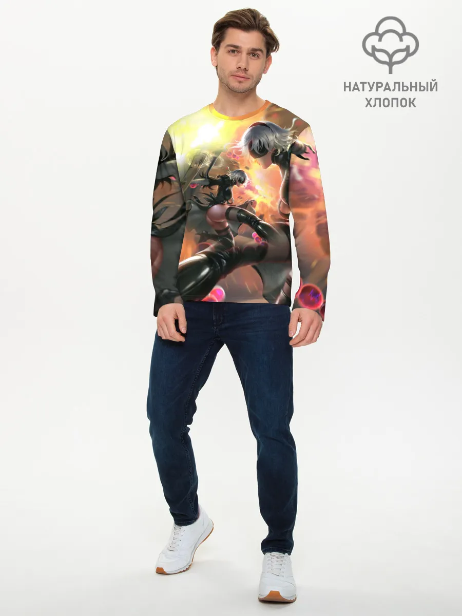 Мужской лонгслив базовый / 2B | Nier Automata