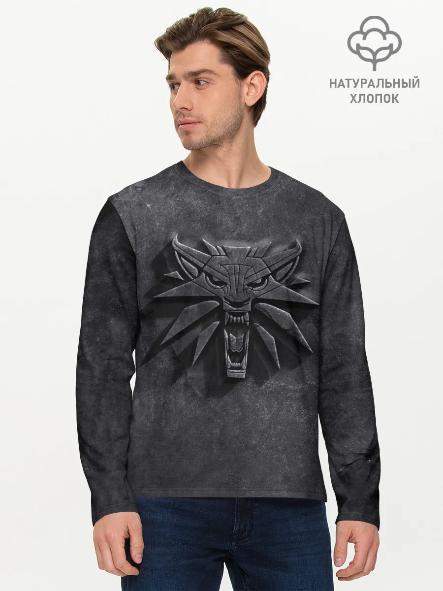 Мужской лонгслив базовый / THE WITCHER КАМЕНЬ ЛОГО