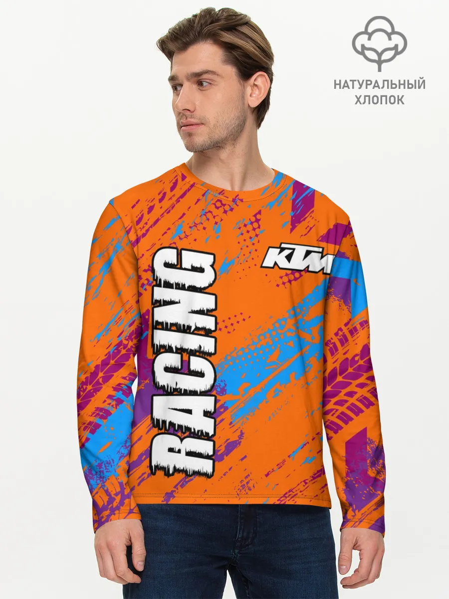 Мужской лонгслив базовый / KTM MOTORCYCLES / КТМ МОТОЦИКЛЫ
