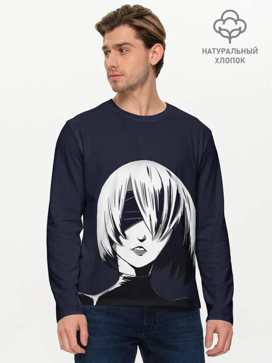 Мужской лонгслив базовый / Nier Automata | 2B