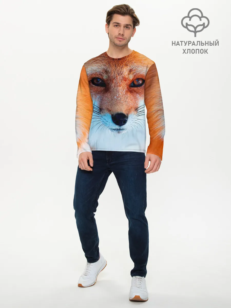 Мужской лонгслив базовый / Мордочка лисы