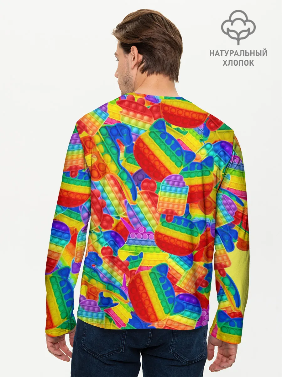 Мужской лонгслив базовый / Разные Pop It масляная краска