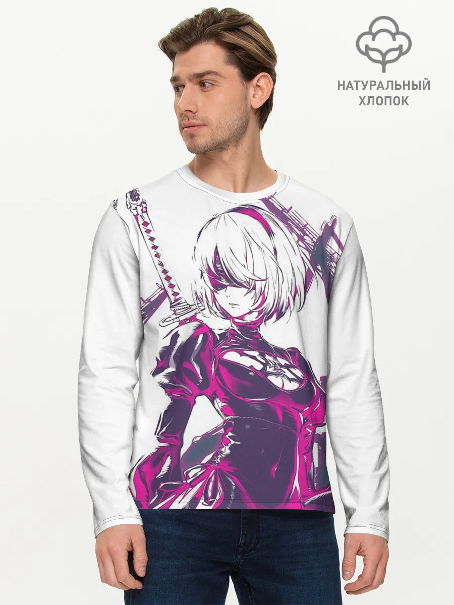 Мужской лонгслив базовый / 2B | NEON | НЕОН