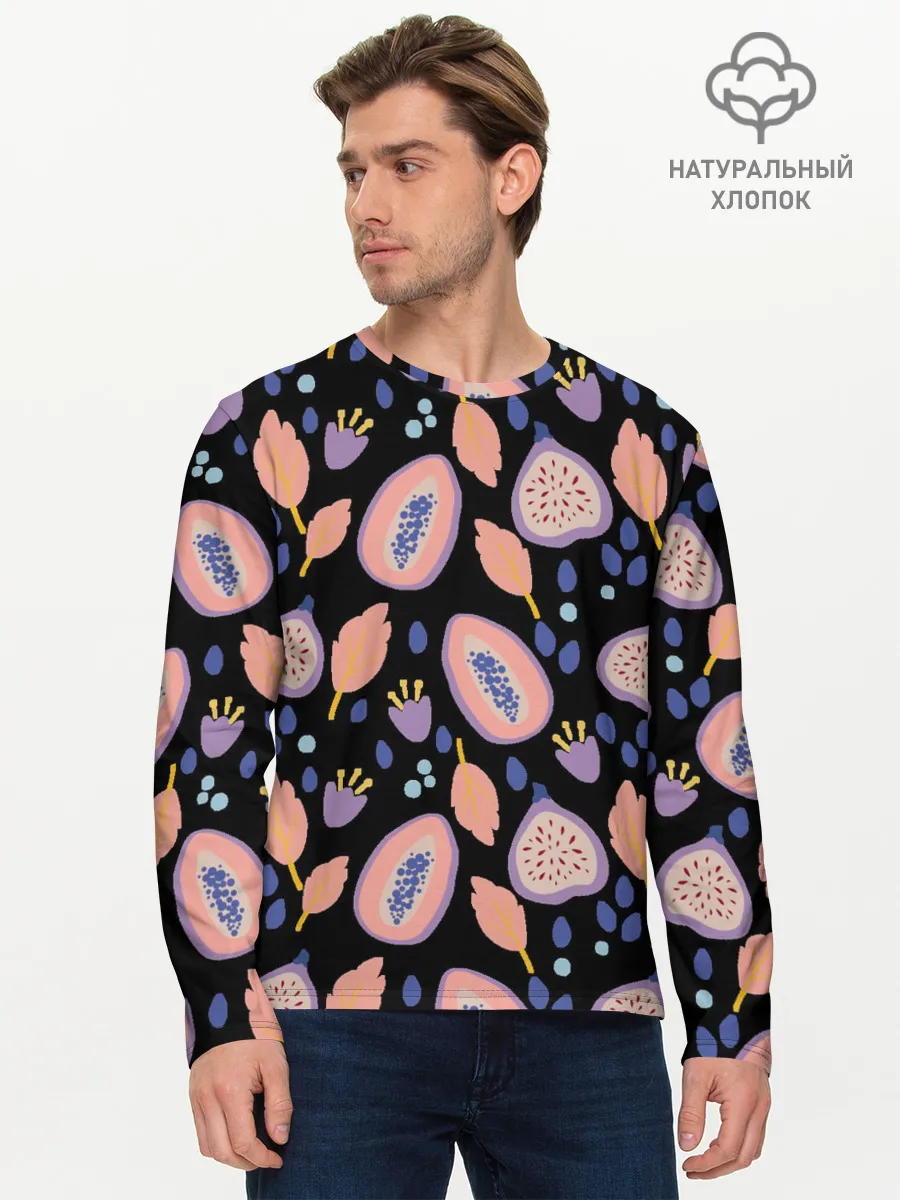 Мужской лонгслив базовый / Папайя