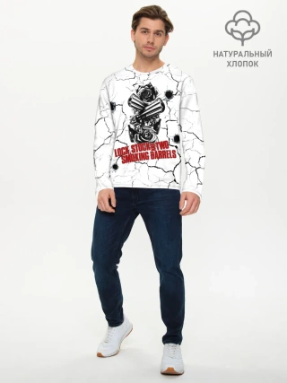 Мужской лонгслив базовый / Lock, money, two barrels $$$