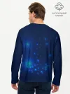 Мужской лонгслив базовый / Медуза на синем