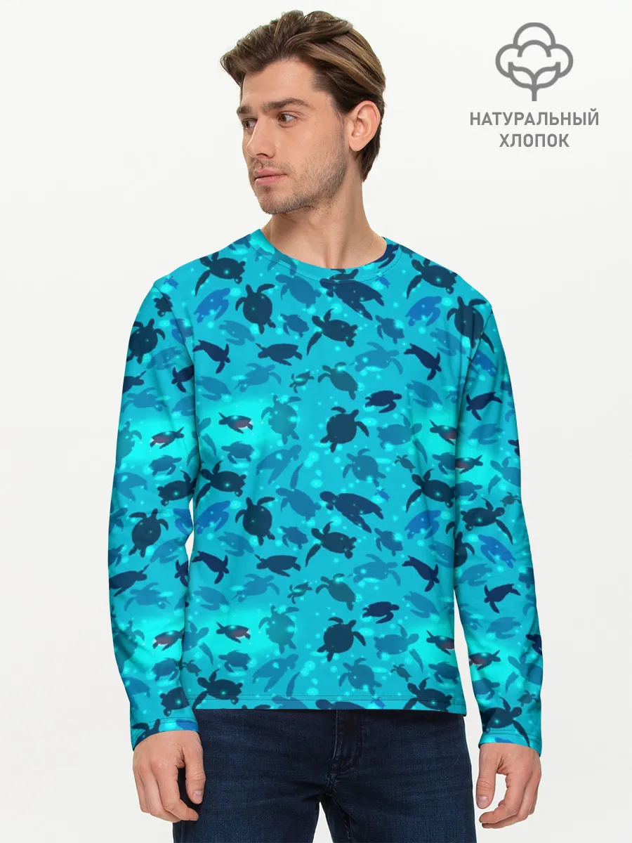 Мужской лонгслив базовый / Черепашки