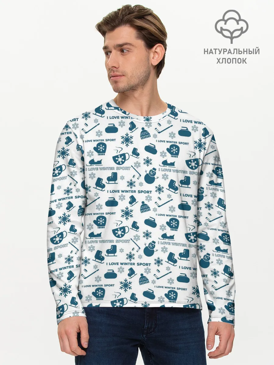 Мужской лонгслив базовый / Зимние виды спорта