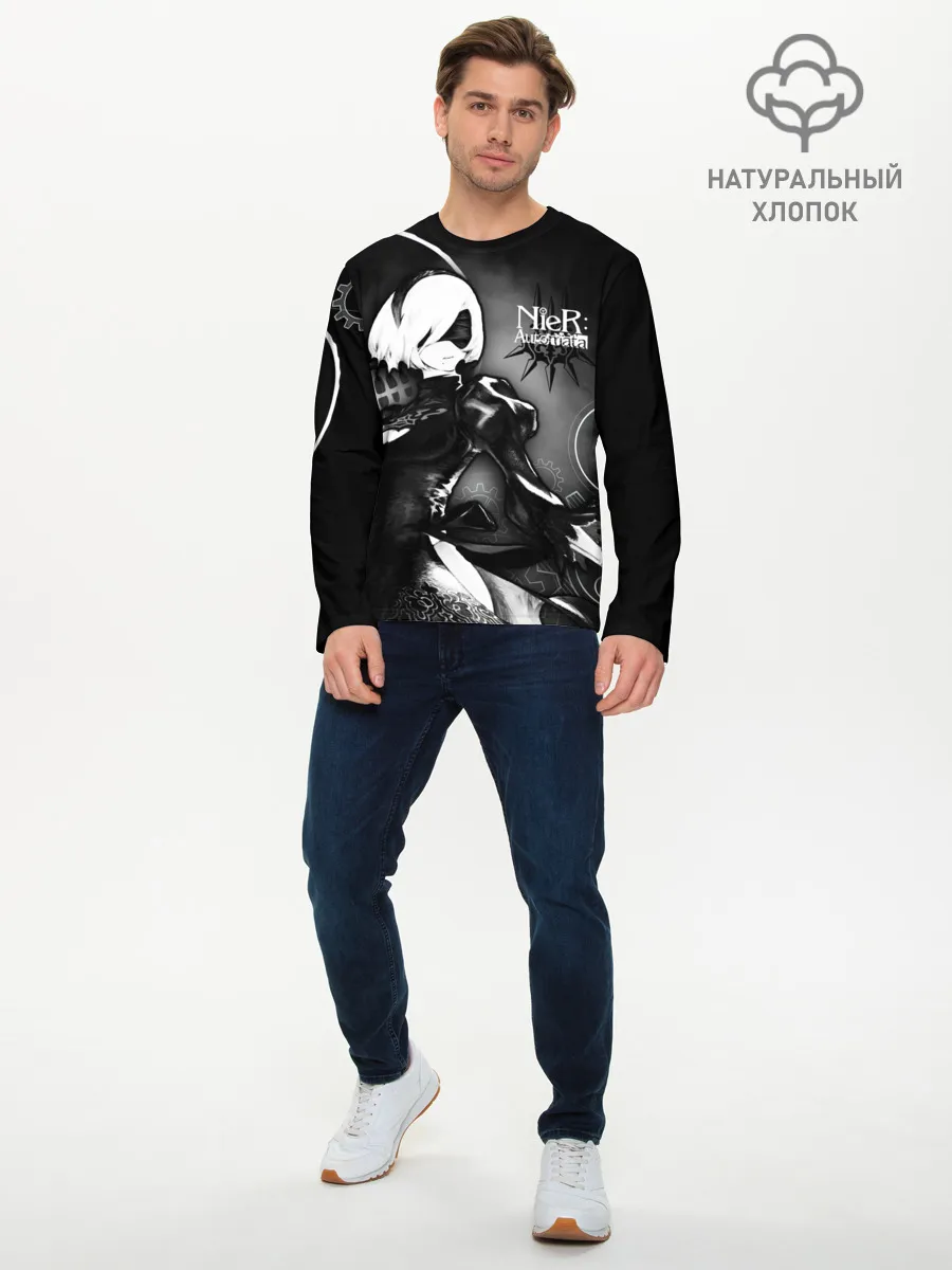 Мужской лонгслив базовый / 2B Nier: Automata