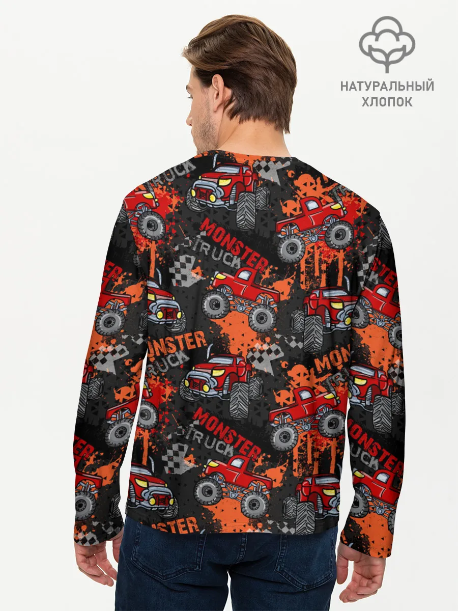 Мужской лонгслив базовый / MONSTER TRUCK RED