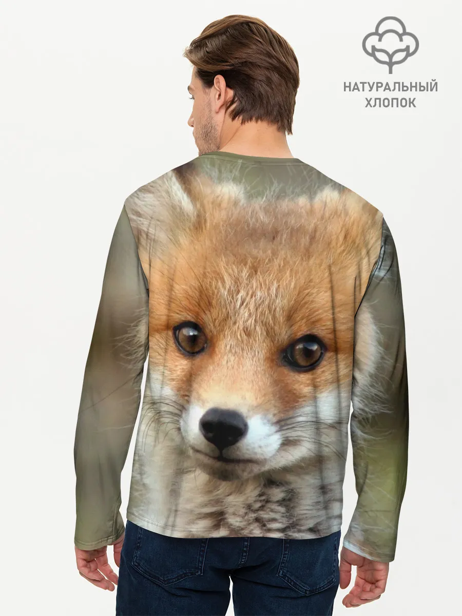 Мужской лонгслив базовый / Миленький лисенок