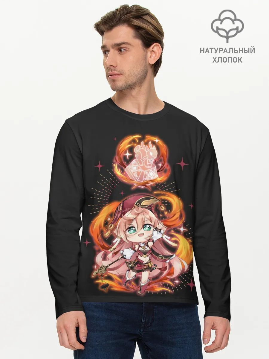 Мужской лонгслив базовый / Chibi Yanfei GI