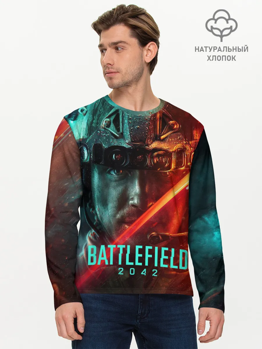 Мужской лонгслив базовый / Battlefield 2042 Soldier face