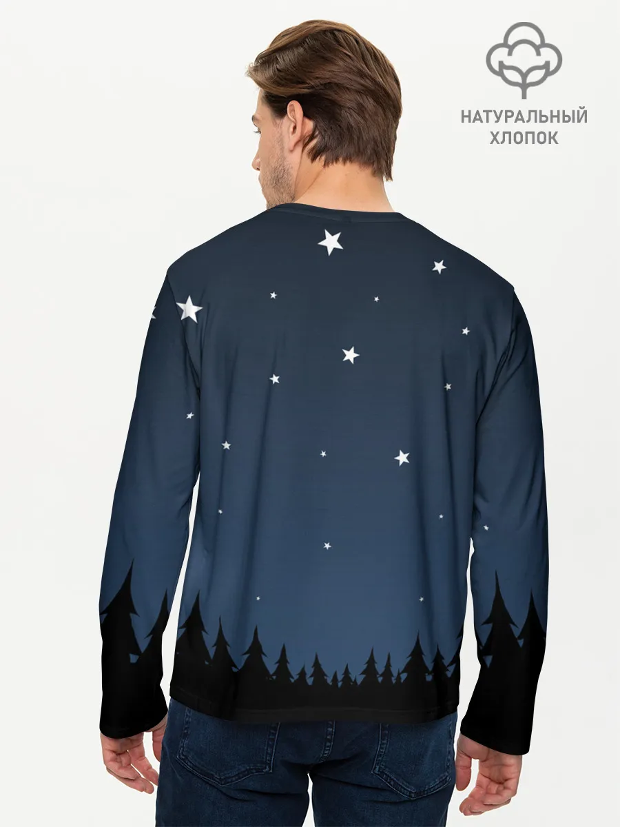Мужской лонгслив базовый / Ночное небо