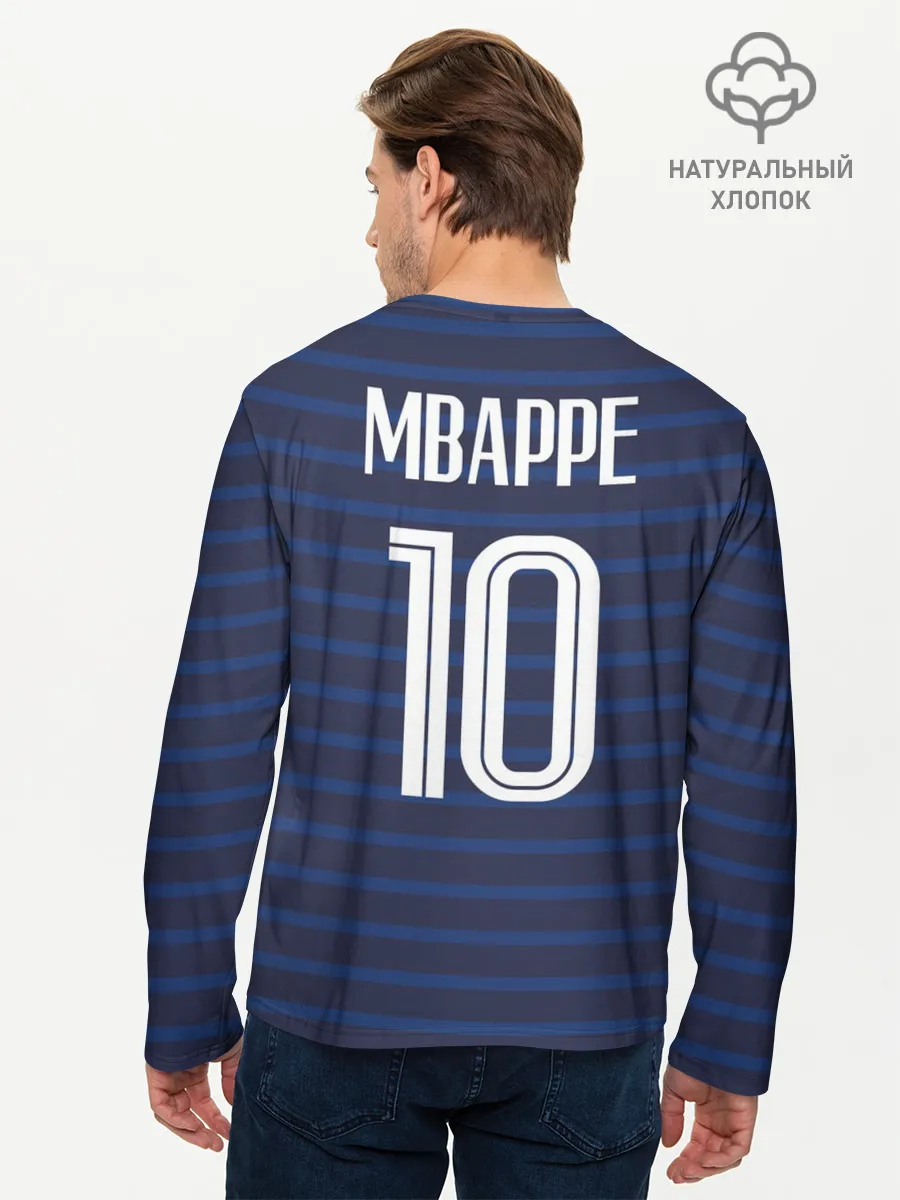 Мужской лонгслив базовый / Мбаппе в стиле формы Франции