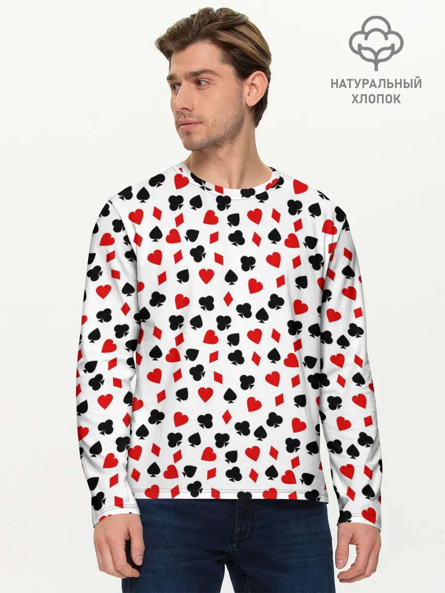 Мужской лонгслив базовый / Карточные Масти