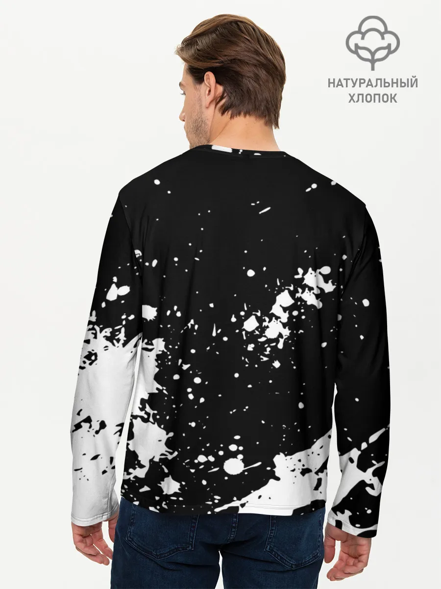 Мужской лонгслив базовый / Fly High Haikyu!! черно - белый