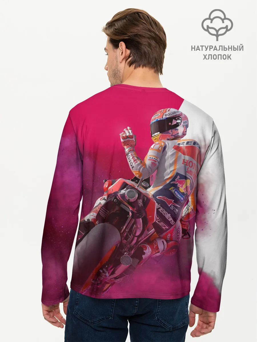 Мужской лонгслив базовый / Парень На Мотоцикле