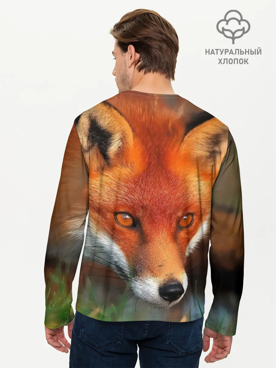 Мужской лонгслив базовый / Лисица охотница