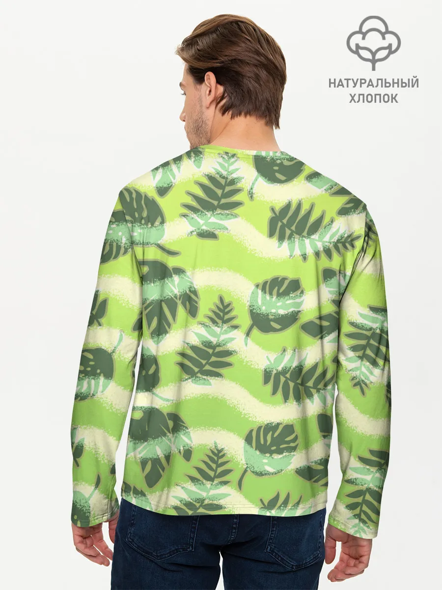 Мужской лонгслив базовый / Тропический фон