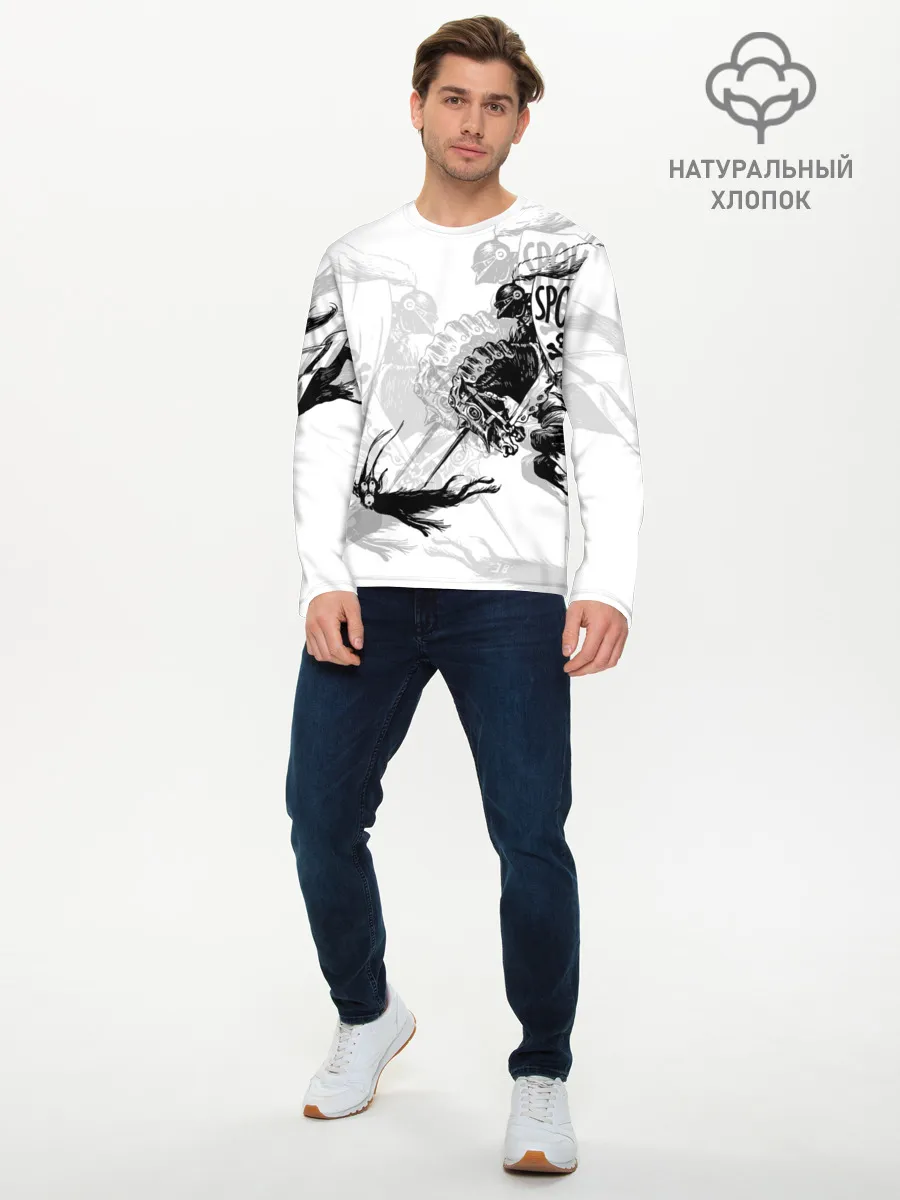 Мужской лонгслив базовый / Всадник и чёрт