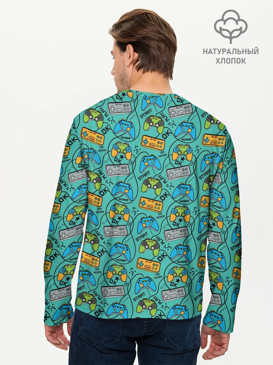 Мужской лонгслив базовый / Джойстики
