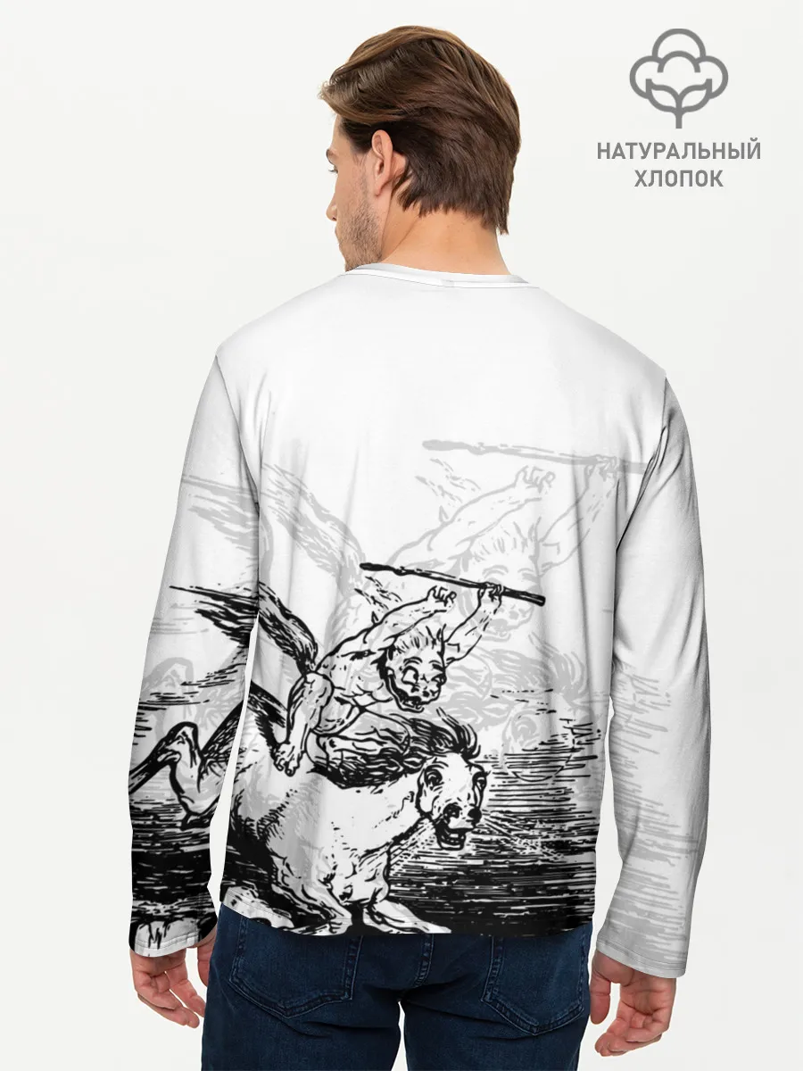 Мужской лонгслив базовый / A demon on a horse