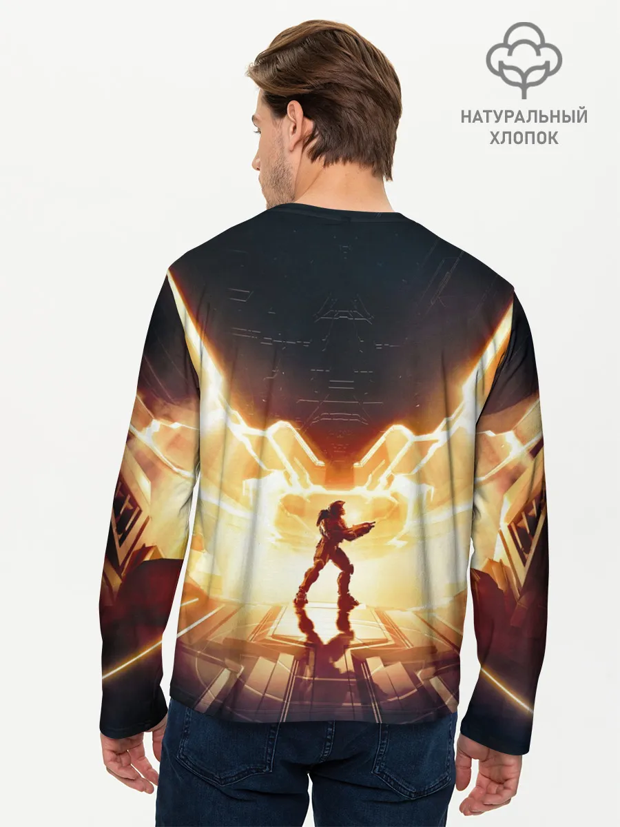 Мужской лонгслив базовый / Halo infinite Мастер Чиф