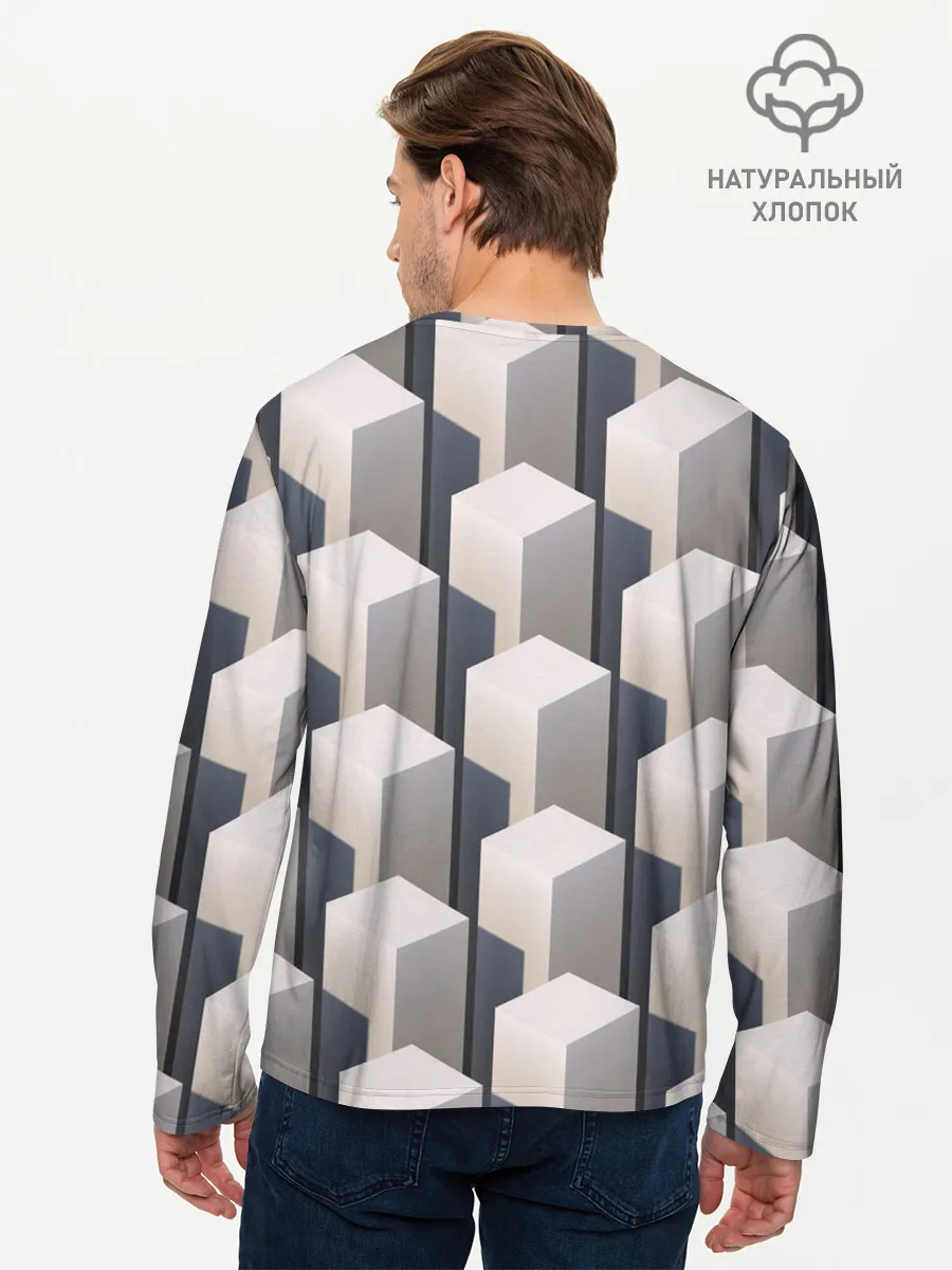 Мужской лонгслив базовый / ГрафиЧеские Кубы
