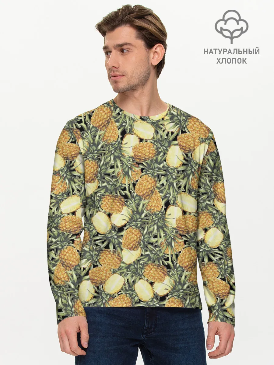 Мужской лонгслив базовый / ананасы