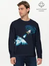 Мужской лонгслив базовый / Небесный хадукен