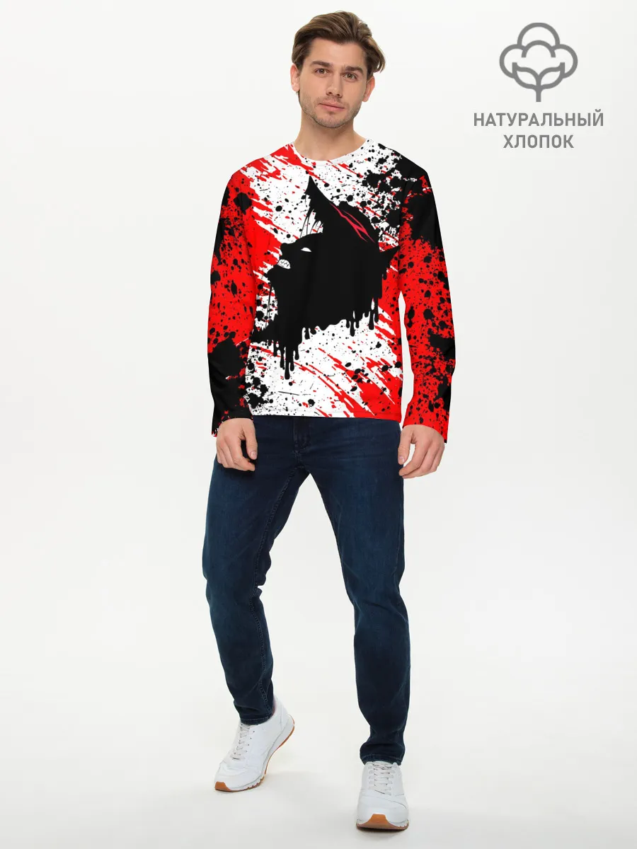 Мужской лонгслив базовый / БЕРСЕРК краска брызги