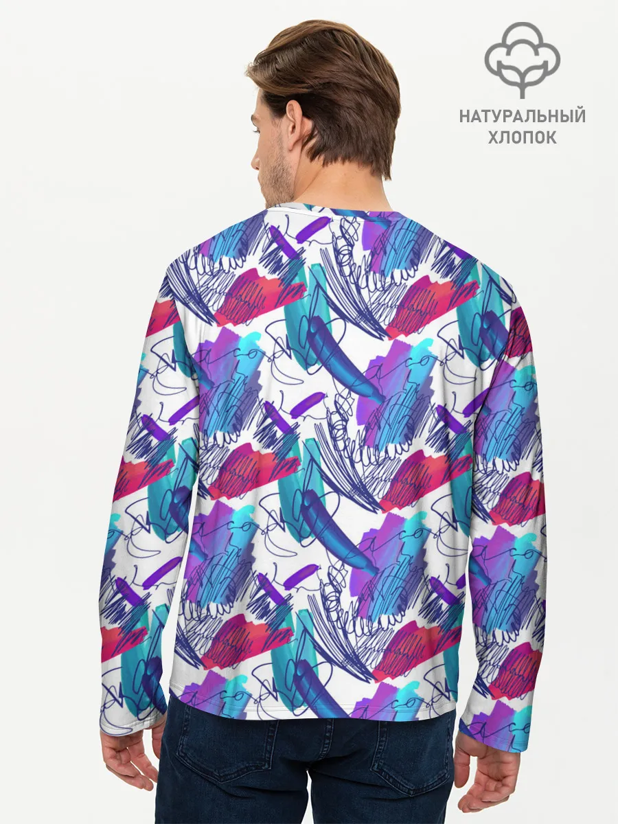 Мужской лонгслив базовый / Абстракция пятна краски