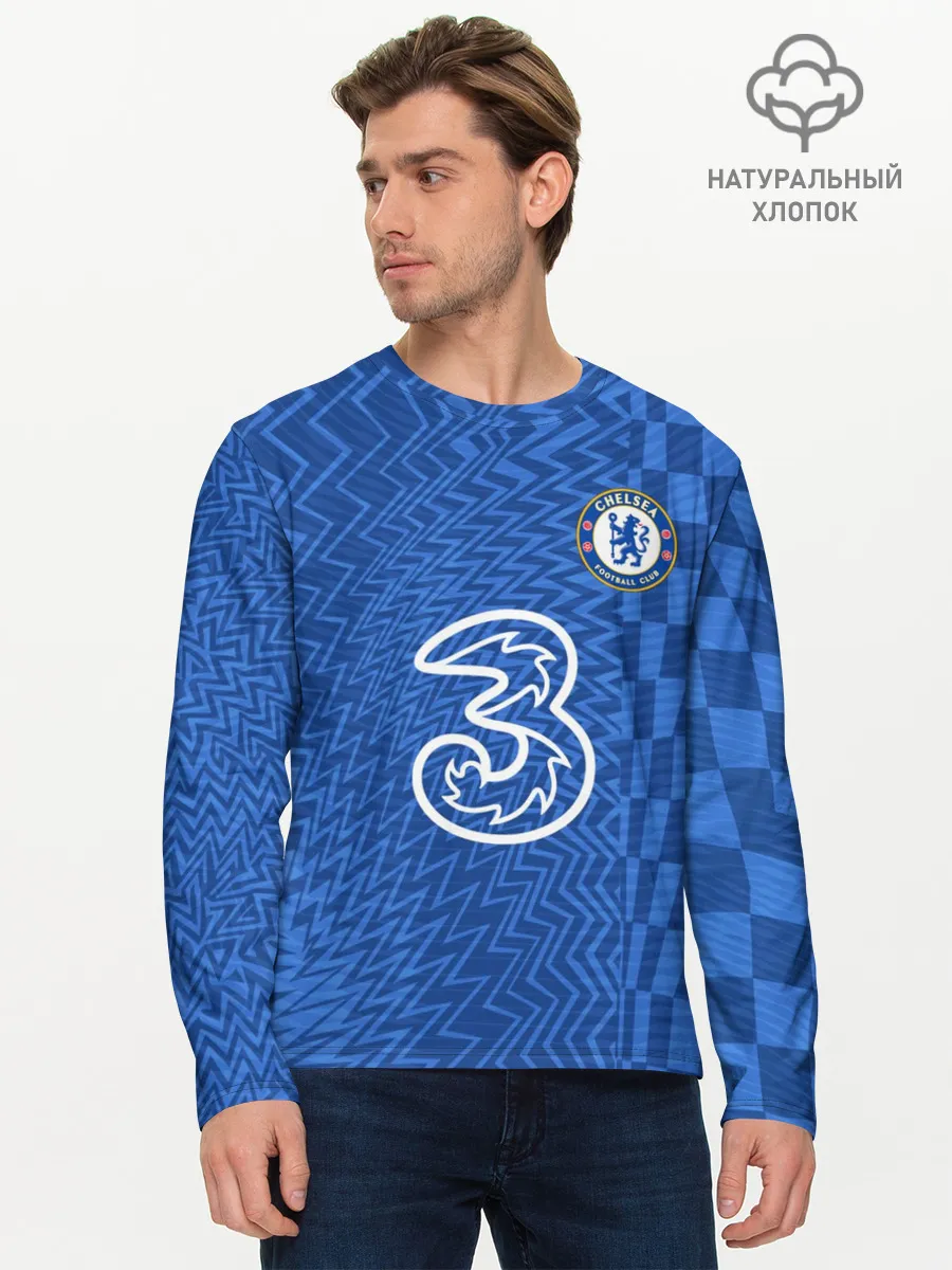 Мужской лонгслив базовый / Домашняя форма Челси 2021/2022