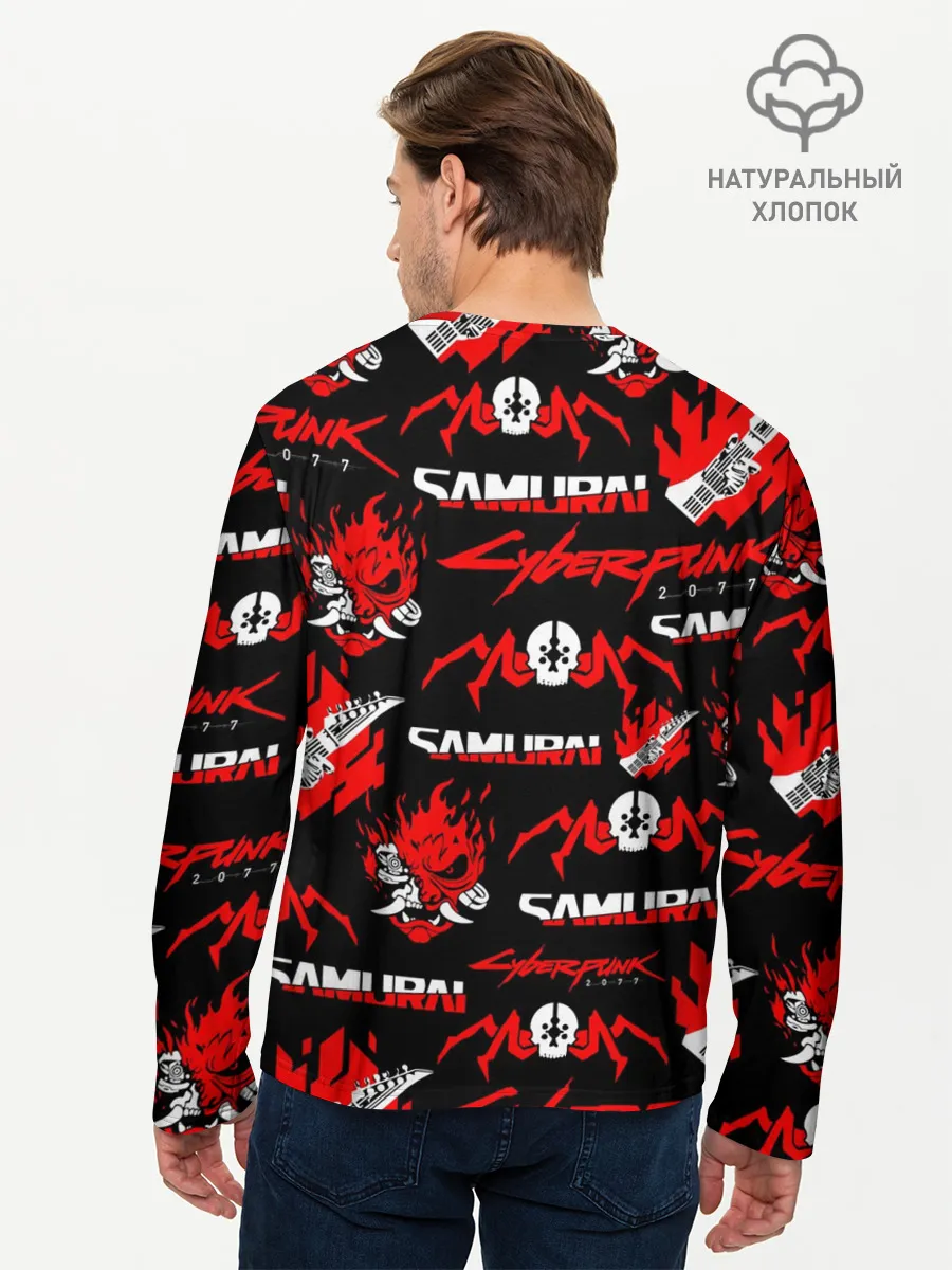 Мужской лонгслив базовый / CYBERPUNK 2077 SAMURAI