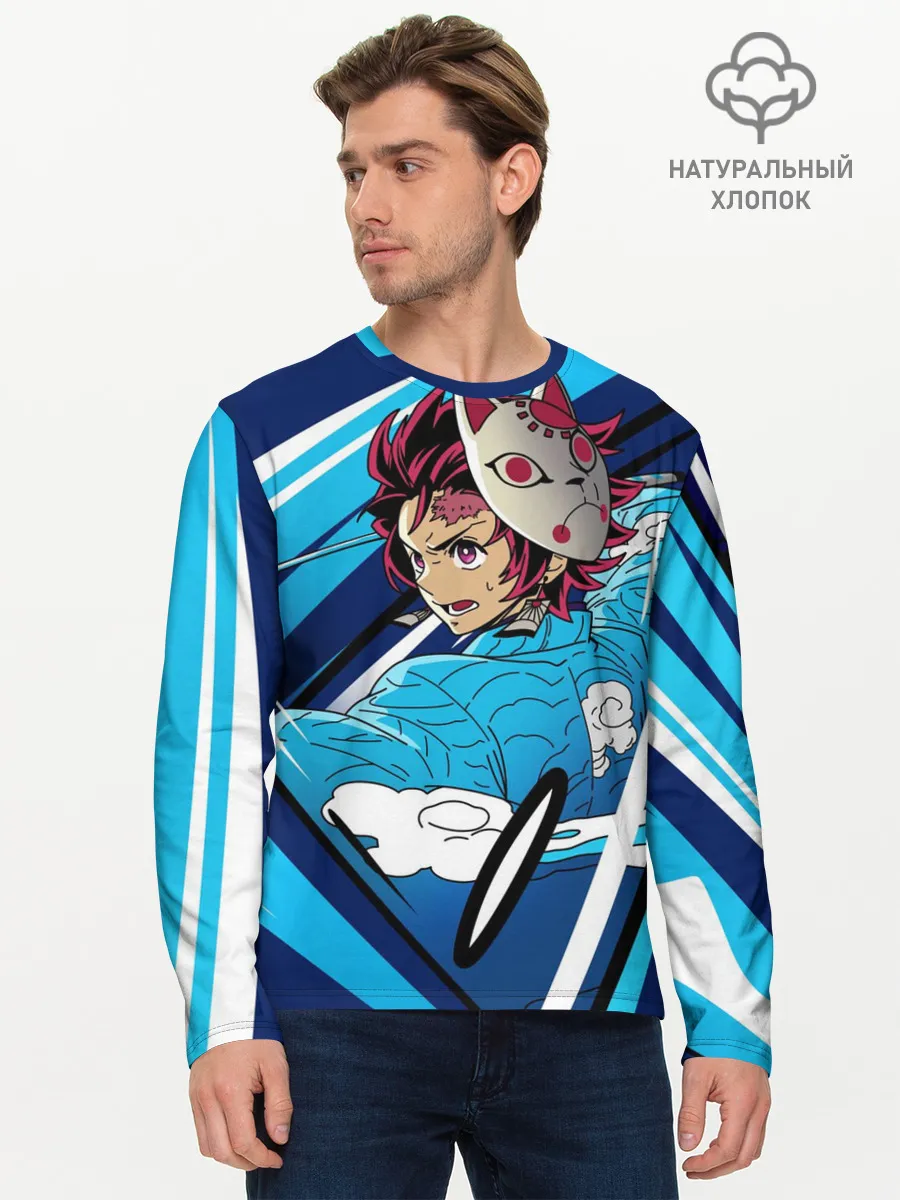 Мужской лонгслив базовый / Клинок рассекающий демонов