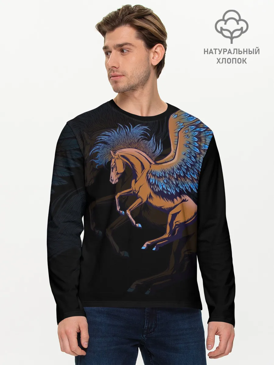 Мужской лонгслив базовый / Pegasus wings