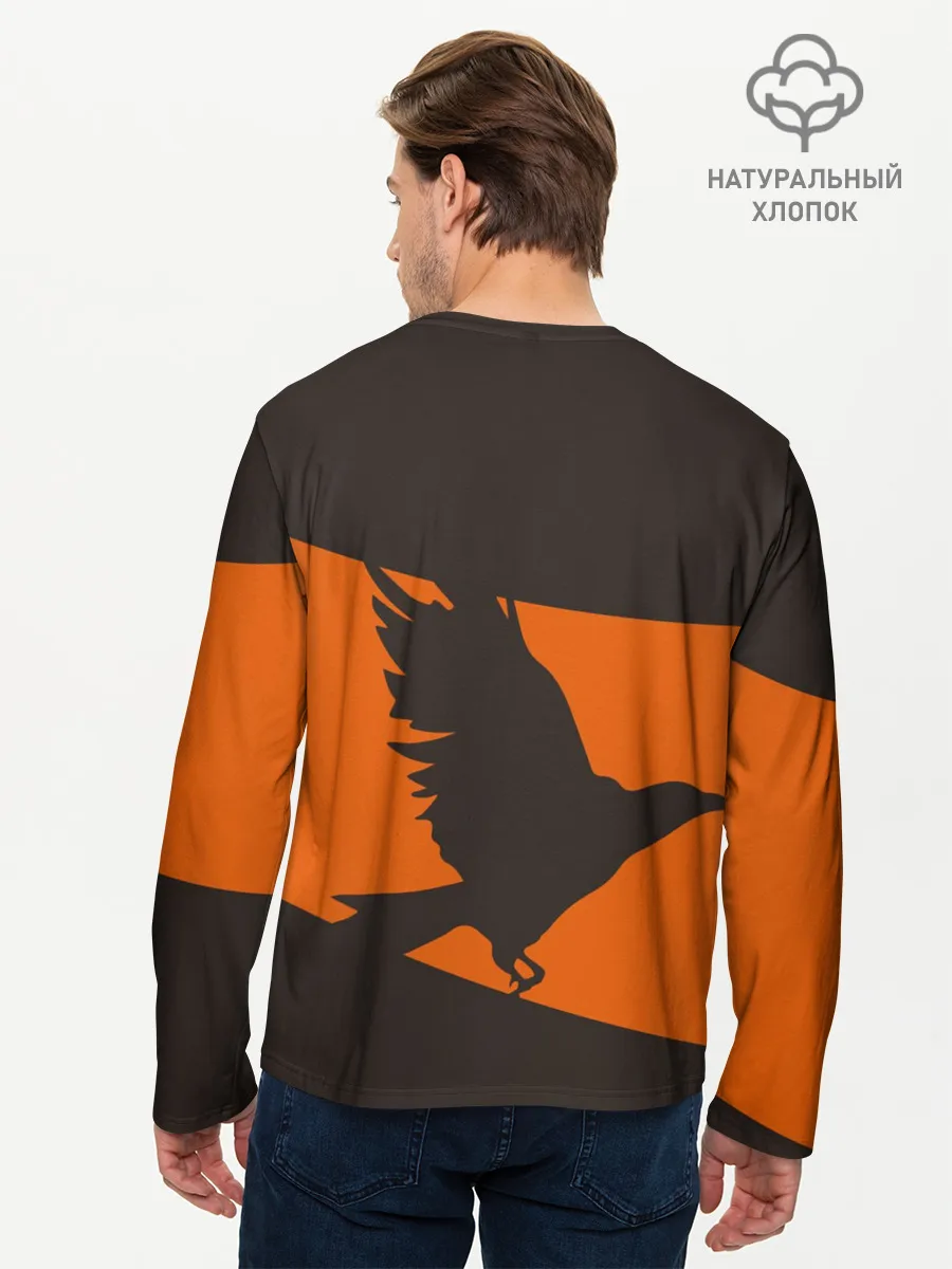 Мужской лонгслив базовый / Karasuno оранжевая полоса