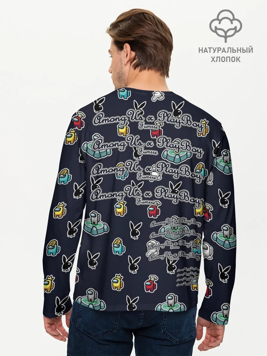 Мужской лонгслив базовый / PlayBoy x Among Us monogram