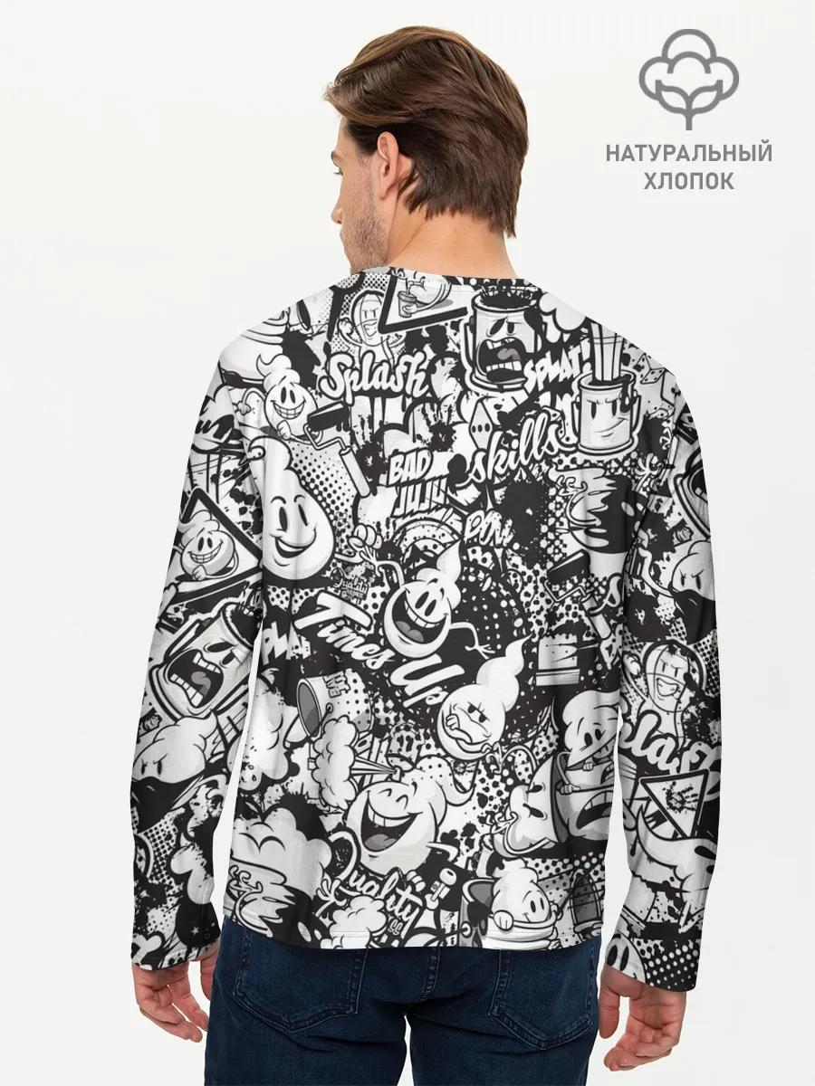 Мужской лонгслив базовый / Граффити