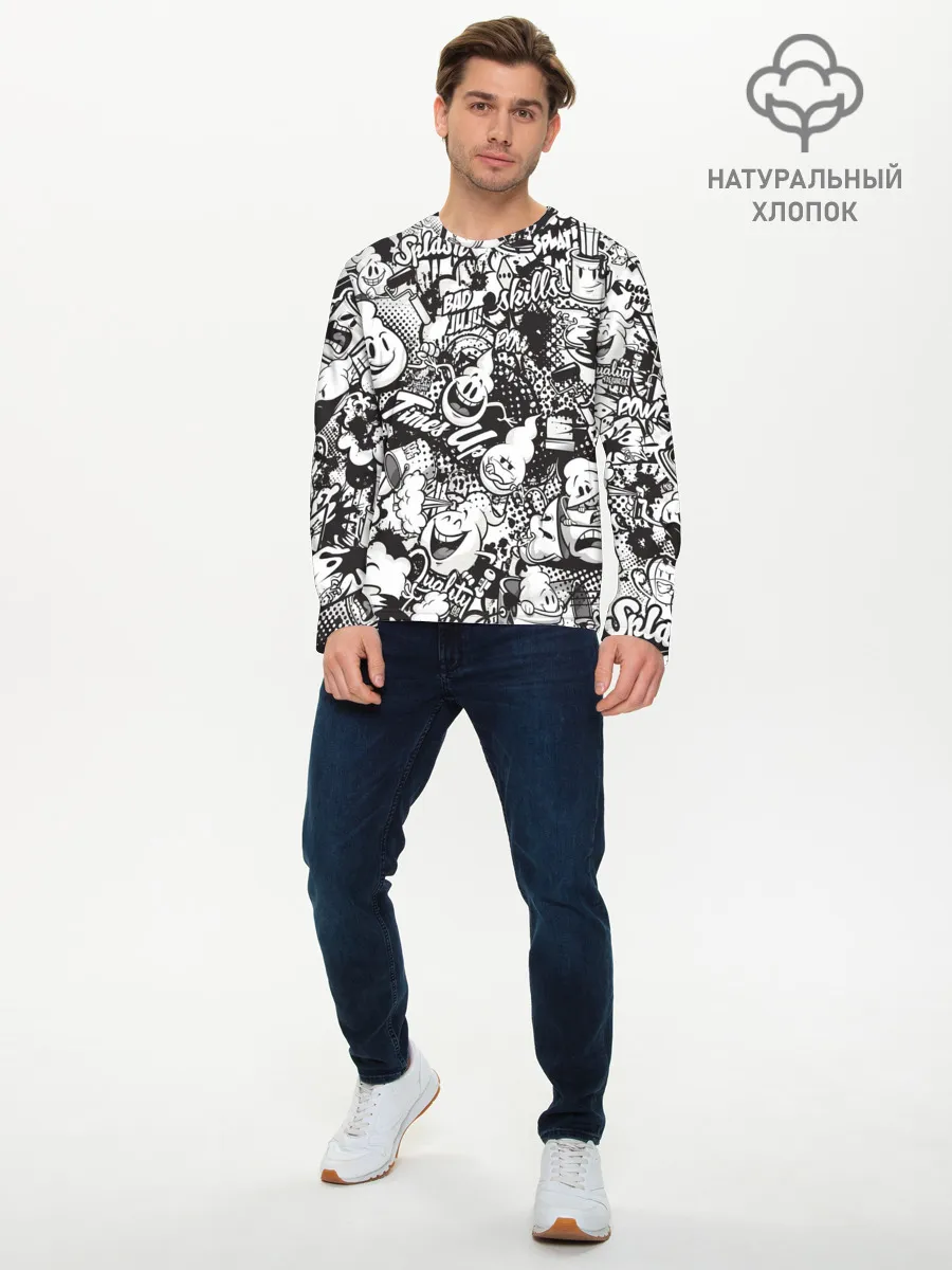 Мужской лонгслив базовый / Граффити