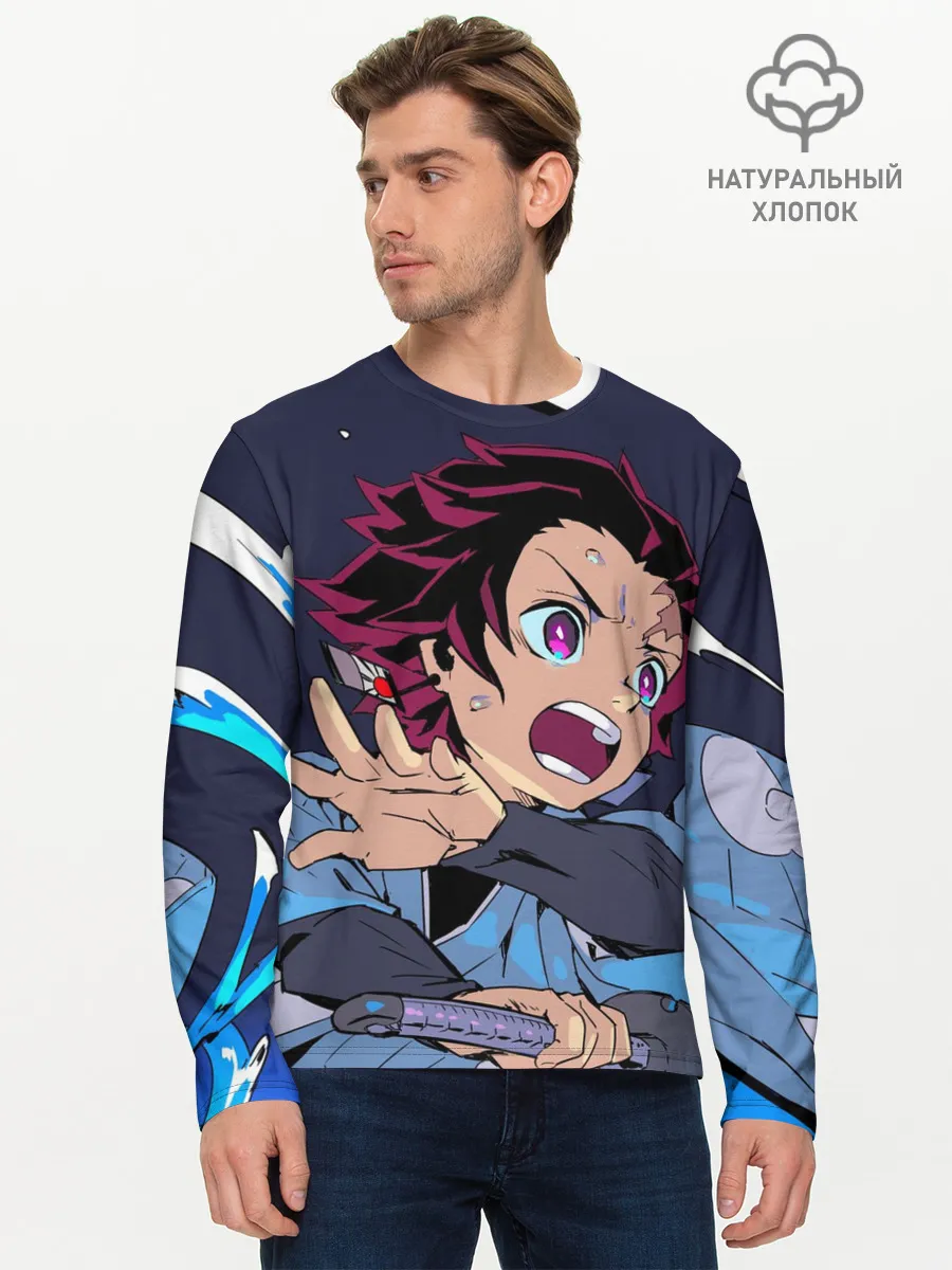 Мужской лонгслив базовый / Клинок Рассекающий Демонов