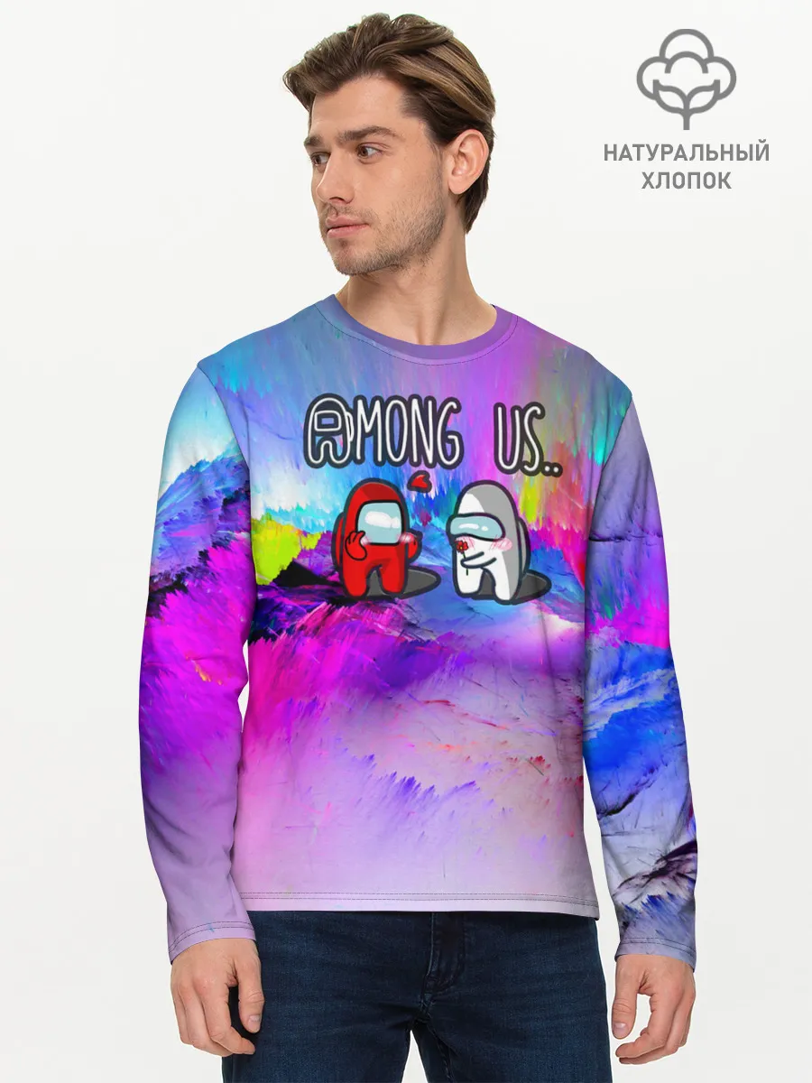 Мужской лонгслив базовый / Among Us love